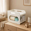 Retiro Express-Mudador de Sobremesa Compacto con Estante Organizador Plástico Blanco Marfil 75x51x46 cm 