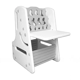 Retiro Express-Escritorio y Pizarra de Dibujo Infantil Convertible 4 en 1 Plástico Blanco y Gris | 69x44x47 cm