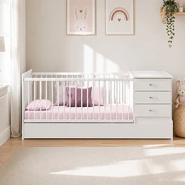 Cuna Cama Evolutiva Multifunción Kippi Blanca Kidscool  