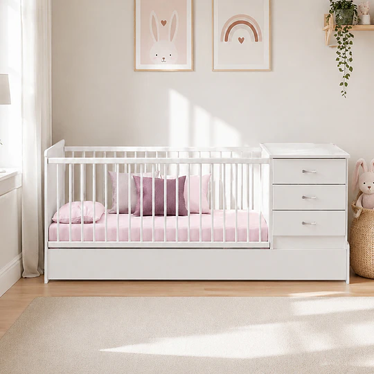 Cuna Cama Evolutiva Multifunción Kippi Blanca Kidscool  