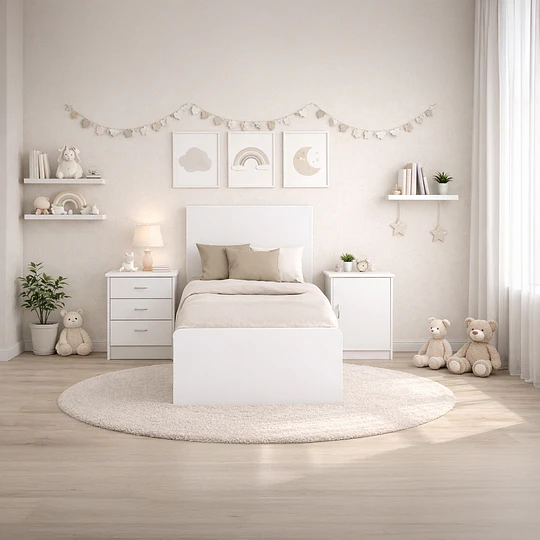 Cuna Cama Evolutiva Multifunción Kippi Blanca Kidscool  