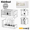 Cuna Cama Evolutiva Multifunción Kippi Blanca Kidscool  
