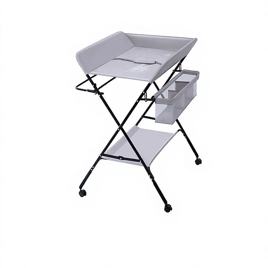 Retiro Express-Mudador de Bebé Plegable Ajustable Kidscool con Ruedas y Organizador Gris 64x79x10 cm