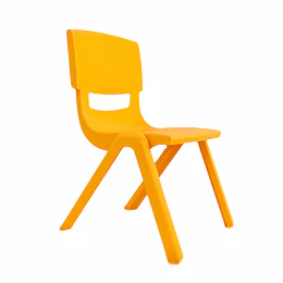 Kidscool Silla Infantil Apilable Ergonómica de Plástico Reforzado Amarillo 34x38x52 cm
