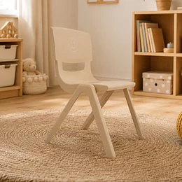 Kidscool Silla Infantil Apilable Ergonómica de Plástico Reforzado Café 34x38x52 cm