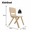 Kidscool Silla Infantil Apilable Ergonómica de Plástico Reforzado Café 34x38x52 cm