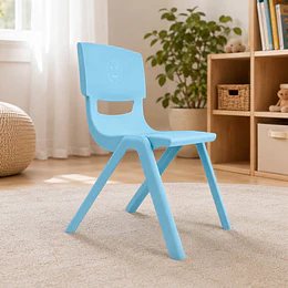 Kidscool Silla Infantil Apilable Ergonómica de Plástico Reforzado Azul 34x38x52 cm