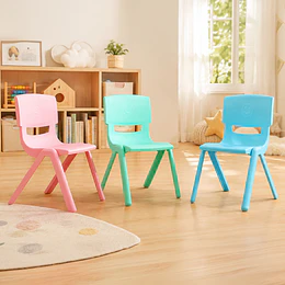 Kidscool Silla Infantil Apilable Ergonómica de Plástico Reforzado Rosado 34x38x52 cm