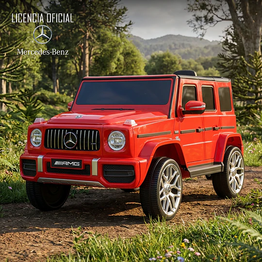 Retiro Express - Auto a Batería Jeep G63 Con Licencia Mercedes 12V Rojo