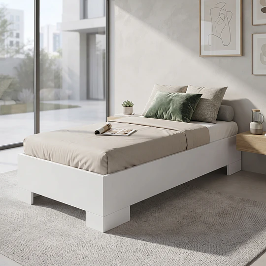 Cama Individual Xangai 190x90 Blanco 