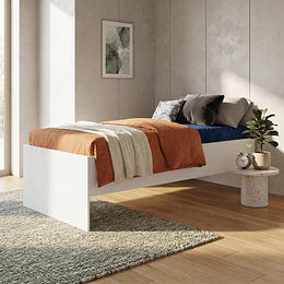 Cama con Baúl Israel Blanca 1 Plaza