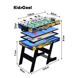 Retiro Express-Mesa Plegable 5 Juegos Kidscool Taca Taca Pool Ping Pong- 
