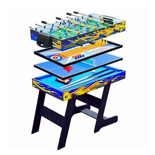 Retiro Express-Mesa Plegable 5 Juegos Kidscool Taca Taca Pool Ping Pong- 