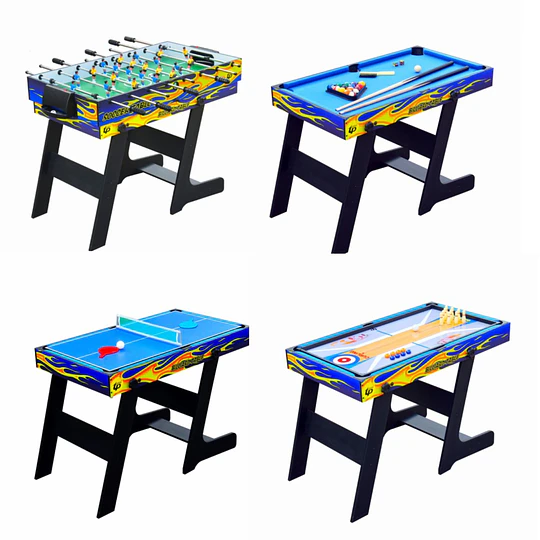Retiro Express-Mesa Plegable 5 Juegos Kidscool Taca Taca Pool Ping Pong- 
