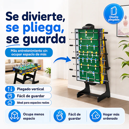 Retiro Express-Mesa Plegable 5 Juegos Kidscool Taca Taca Pool Ping Pong- 