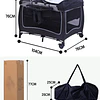 Cuna Corral Plegable de Viaje Kidscool  con Mudador Organizador y Móvil 104 x 76 x 76 cm Gris
