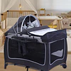 Cuna Corral Plegable de Viaje Kidscool  con Mudador Organizador y Móvil 104 x 76 x 76 cm Gris