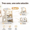 Retiro Express -Kidscool Silla de Comer Crecimiento Evolutiva Infantil 3 en 1 Plástica Blanco Gris 79x43x50 cm 