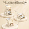 Retiro Express -Kidscool Silla de Comer Crecimiento Evolutiva Infantil 3 en 1 Plástica Blanco Gris 79x43x50 cm 
