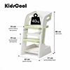 Retiro Express-Silla Alta Comedor Infantil y Torre de Aprendizaje Plástico Verde Menta / Gris 80x42x51 cm