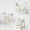 Silla Alta de Comer Infantil con Bandeja Extraíble Beige Crema 91x46x57.5 cm