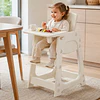Silla Alta de Comer Infantil con Bandeja Extraíble Beige Crema 91x46x57.5 cm