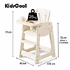 Silla Alta de Comer Infantil con Bandeja Extraíble Beige Crema 91x46x57.5 cm