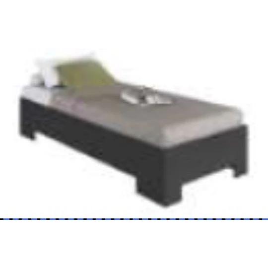 Cama 1 Plaza Grafito Be Design Xangai 90x190 cm - Cama Juvenil Baja MDP