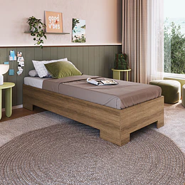 Cama 1 Plaza Miel Be Design Xangai 90x190 cm - Cama Juvenil Baja MDP