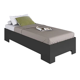 Cama 1 Plaza Grafito Be Design Xangai 90x190 cm - Cama Juvenil Baja MDP