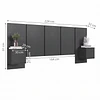 Respaldo de Cama 2 Plazas con Veladores Grafito Be Design - 224 cm