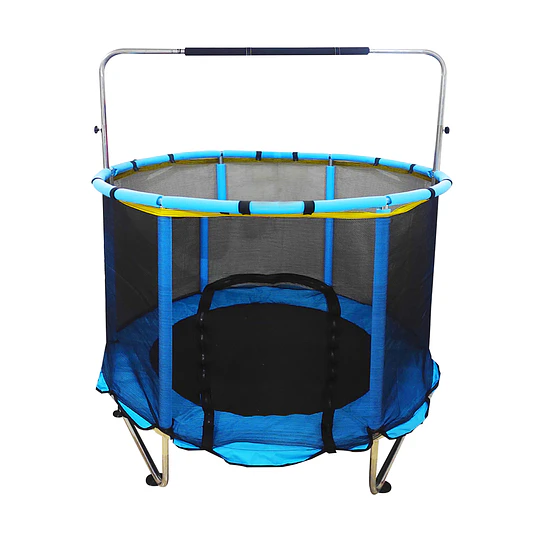 Retiro Express- Cama Elástica Infantil 4,5 Pies (1,40m) Kidscool Azul con Barra Regulable y Accesorios