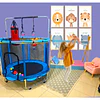 Retiro Express- Cama Elástica Infantil 4,5 Pies (1,40m) Kidscool Azul con Barra Regulable y Accesorios