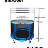 Retiro Express- Cama Elástica Infantil 4,5 Pies (1,40m) Kidscool Azul con Barra Regulable y Accesorios