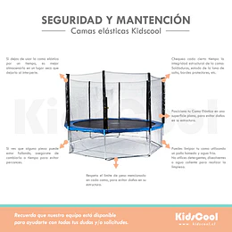 Retiro Express- Cama Elástica Infantil 4,5 Pies (1,40m) Kidscool Azul con Barra Regulable y Accesorios