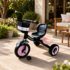 Triciclo Infantil a Pedales Rosa con Canastillo