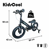 Bicicleta Infantil 2 en 1 Aro12 Negro Balance Pedales Rueditas
