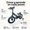 Bicicleta Infantil 2 en 1 Aro12 Negro Balance Pedales Rueditas