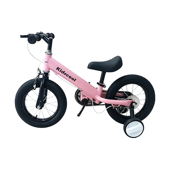 Bicicleta Infantil 2 en 1 Aro 12 Rosado Balance Pedales Rueditas