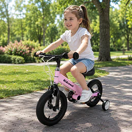 Bicicleta Infantil 2 en 1 Aro 12 Rosado Balance Pedales Rueditas- Preventa 20 de Octubre