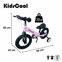 Bicicleta Infantil 2 en 1 Aro 12 Rosado Balance Pedales Rueditas- Preventa 20 de Octubre