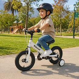 Bicicleta Infantil 2 en 1 Aro 12 Blanco Balance Pedales Rueditas -Preventa 20 de Octubre