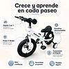 Bicicleta Infantil 2 en 1 Aro 12 Blanco Balance Pedales Rueditas