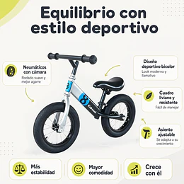Bicicleta de Equilibrio y Aprendizaje Infantil Aro 12 Azul- Preventa 20 de Octubre