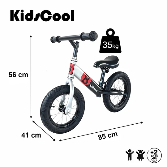 Bicicleta de Equilibrio y Aprendizaje Infantil Aro 12 Rojo