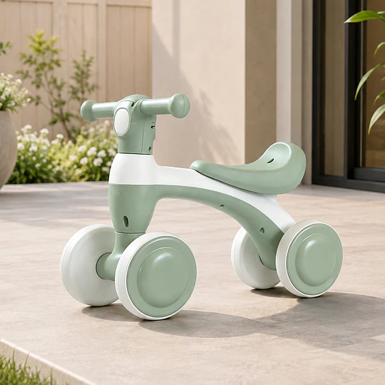 Correpasillos Infantil Mini Bicicleta Aprendizaje 4 Ruedas Verde