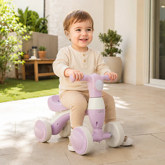 Correpasillos Infantil Mini Bicicleta Aprendizaje 4 Ruedas Rosado