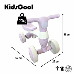 Correpasillos Infantil Mini Bicicleta Aprendizaje 4 Ruedas Rosado- Preventa 20 de Octubre