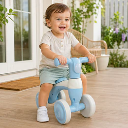 Correpasillos Infantil Mini Bicicleta Aprendizaje 4 Ruedas Azul- Preventa 20 de Octubre