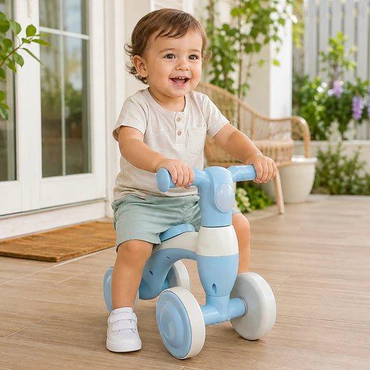 Correpasillos Infantil Mini Bicicleta Aprendizaje 4 Ruedas Azul